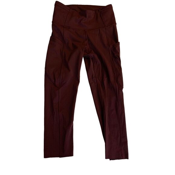 Lululemon Fast and Free Crop II 19" *Non-Reflective Cassis Burgundy Size 4 - Picture 3 of 6